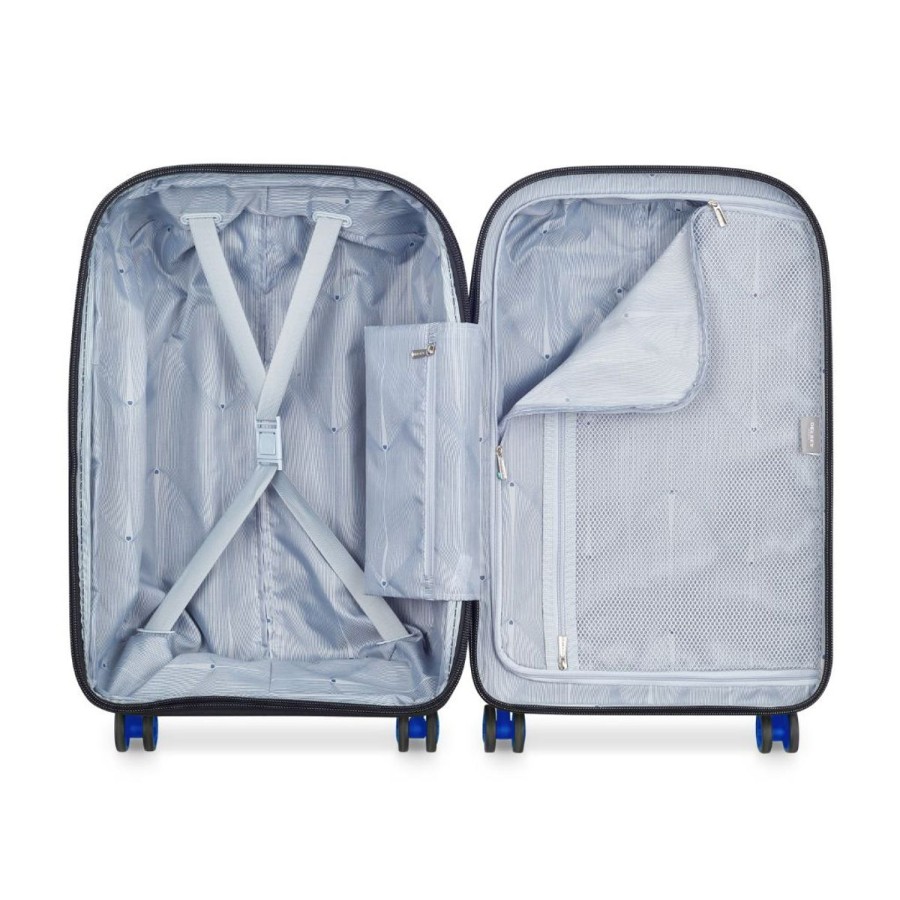 Luggage Delsey Luggage | Delsey Clavel 55Cm Carry On Luggage - Black/Blue