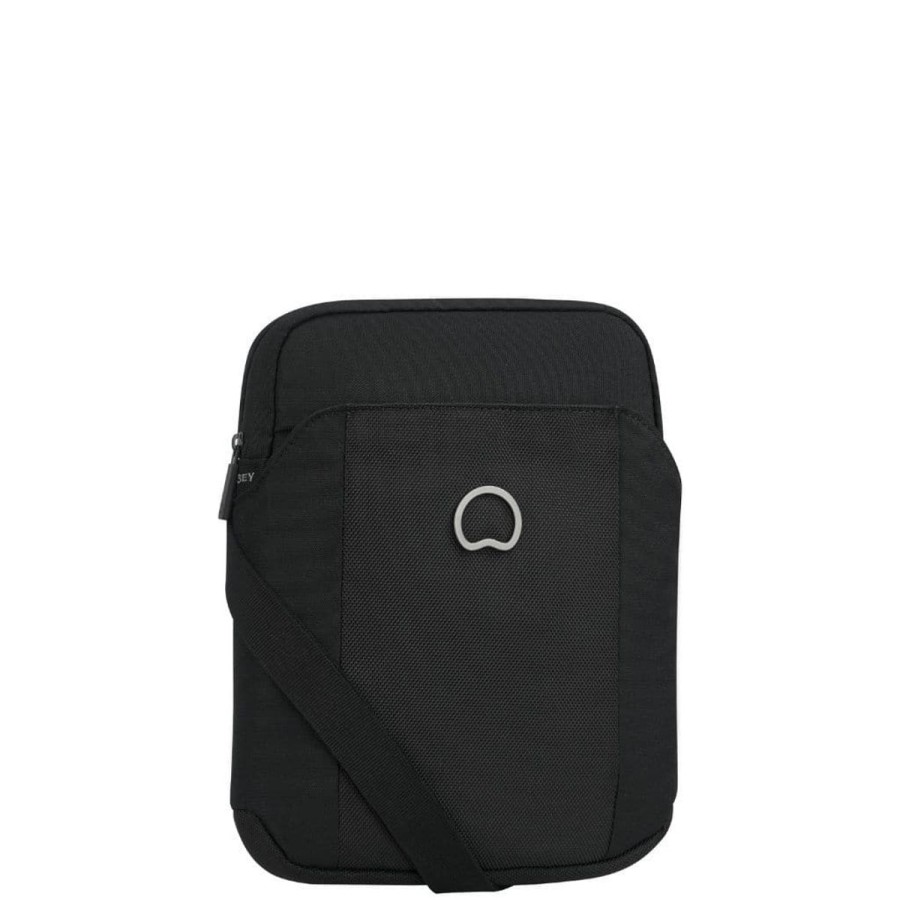 Backpacks & Bags Delsey Luggage | Delsey Picpus 1 Cpt Vertical Flat Mini Reporter Bag 9.7" Tablet Black