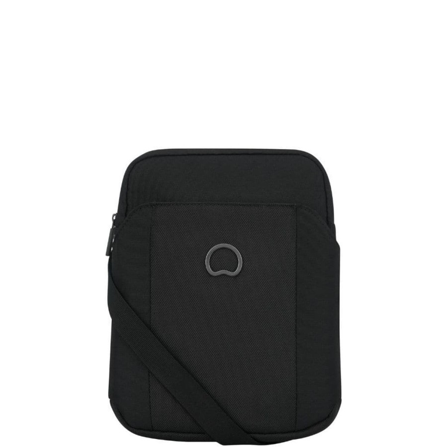 Backpacks & Bags Delsey Luggage | Delsey Picpus 1 Cpt Vertical Flat Mini Reporter Bag 9.7" Tablet Black