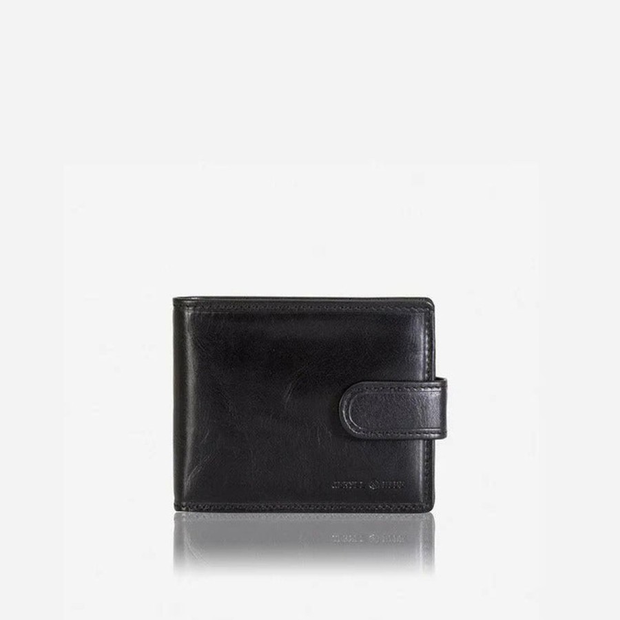 Wallets Jekyll & Hide | Jekyll & Hide Oxford Billfold Wallet With Coin And Tab Closure, Black