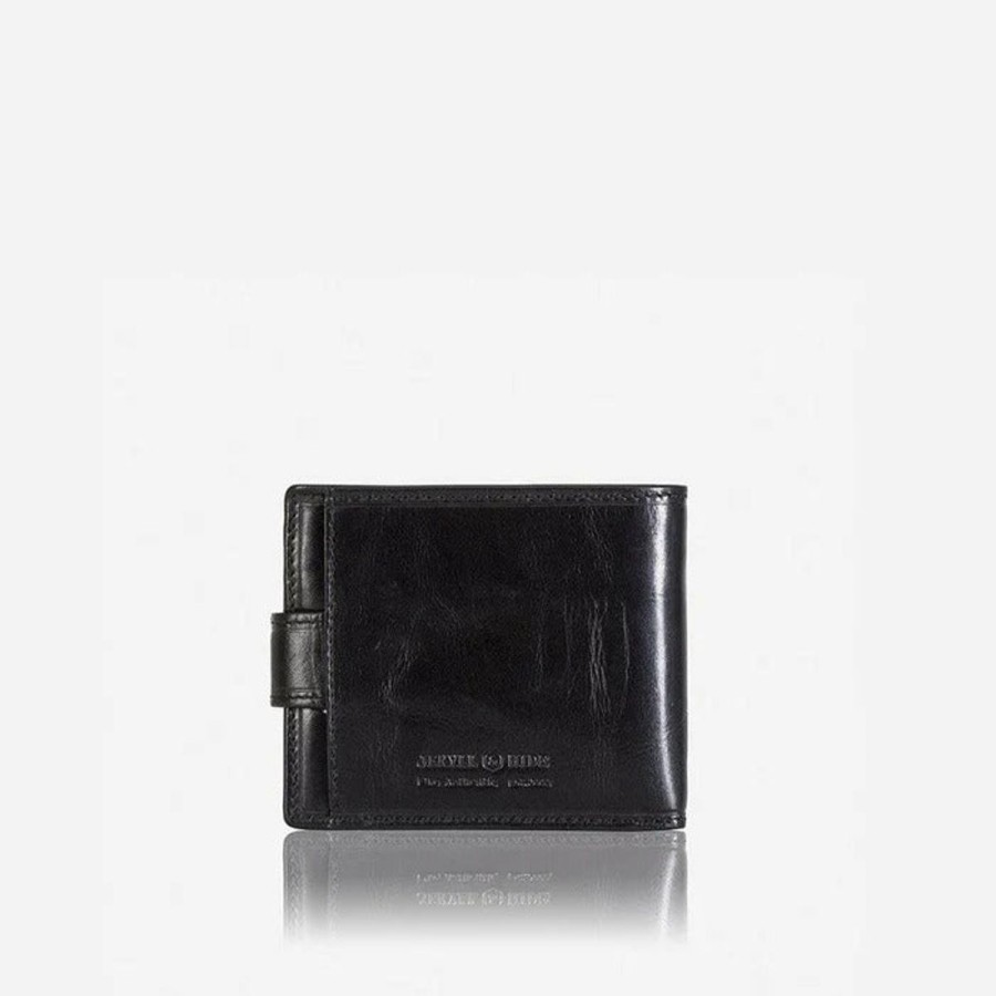 Wallets Jekyll & Hide | Jekyll & Hide Oxford Billfold Wallet With Coin And Tab Closure, Black