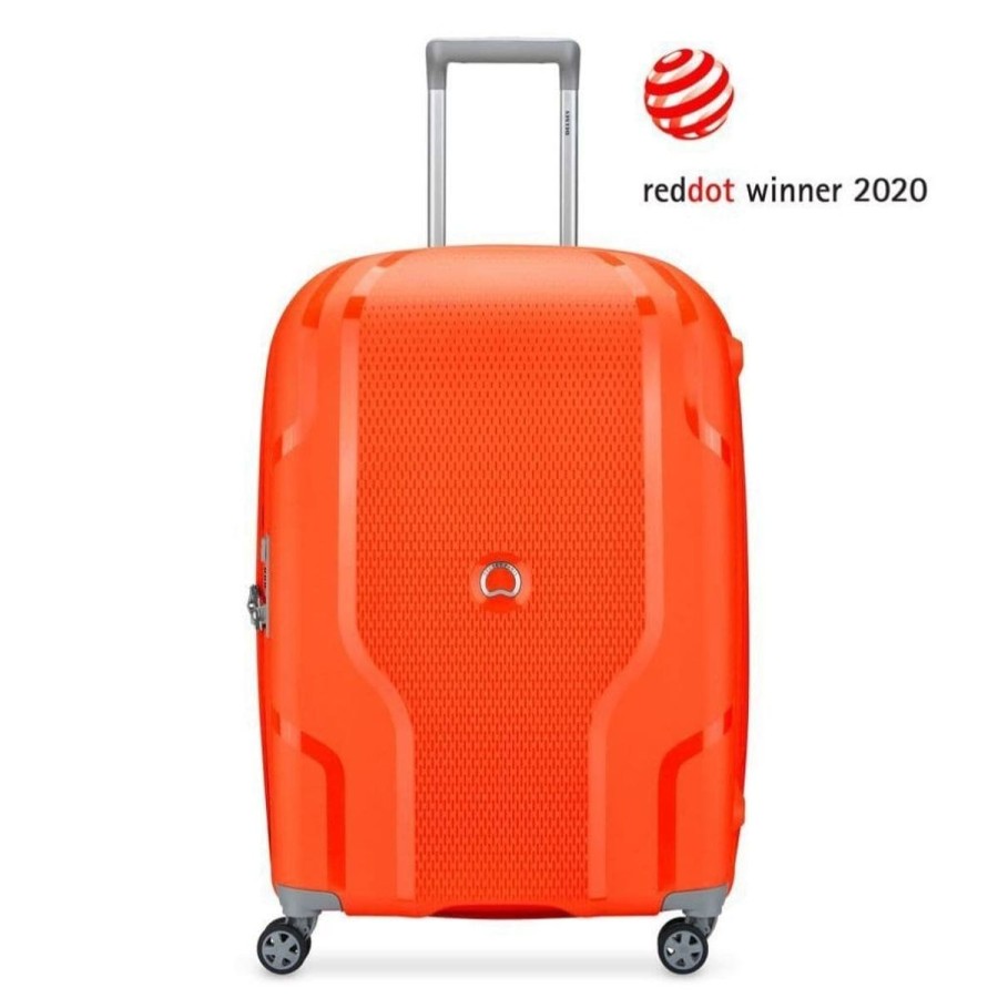 Luggage Delsey Luggage | Delsey Clavel 70Cm Medium Hardsided Spinner Luggage - Tangerine