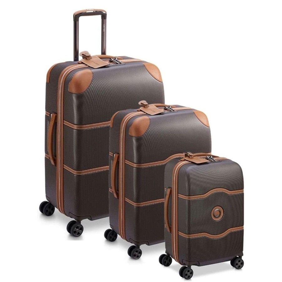 Luggage Delsey Luggage | Delsey Chatelet Air 2.0 Set - 3 Piece Hardsided Luggage - Chocolate