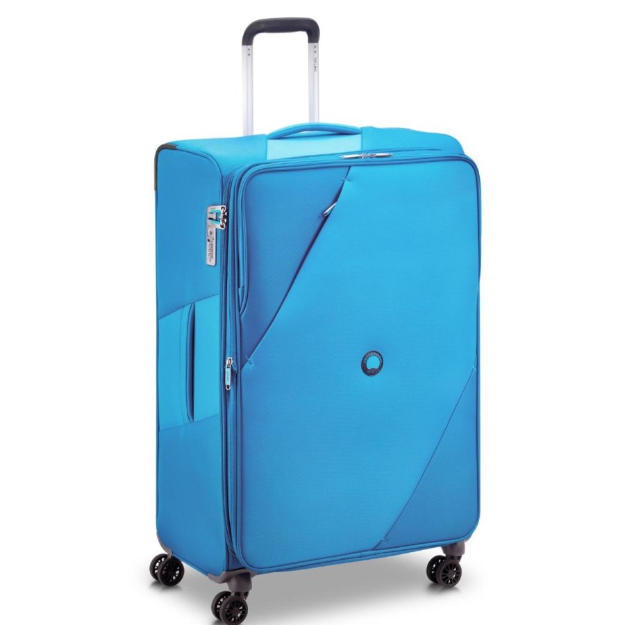 Luggage Delsey Luggage | Delsey Maringa 78Cm Large Exp Softsided Luggage - Blue