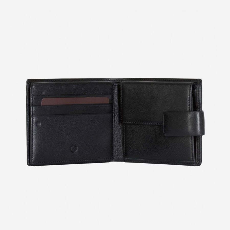 Wallets Jekyll & Hide | Jekyll & Hide Monaco Billfold Wallet With Coin And Id Window, Black