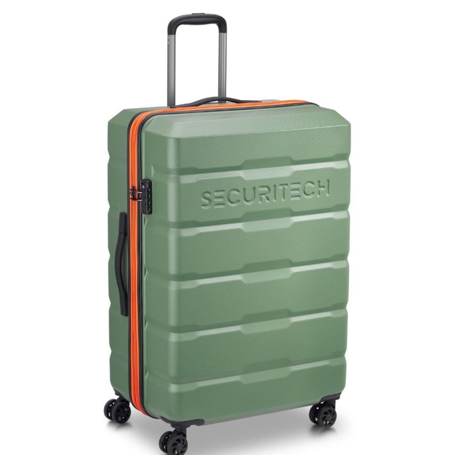 Luggage Securitech Luggage | Securitech Citadel 75Cm Large Exp Hardsided Luggage - Green