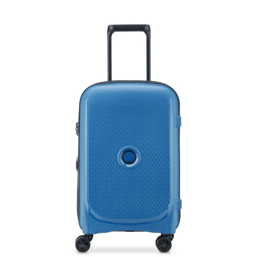 Luggage Delsey Luggage | Delsey Belmont Plus 55Cm Carry On Luggage Zinc Blue