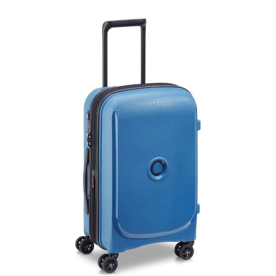 Luggage Delsey Luggage | Delsey Belmont Plus 55Cm Carry On Luggage Zinc Blue