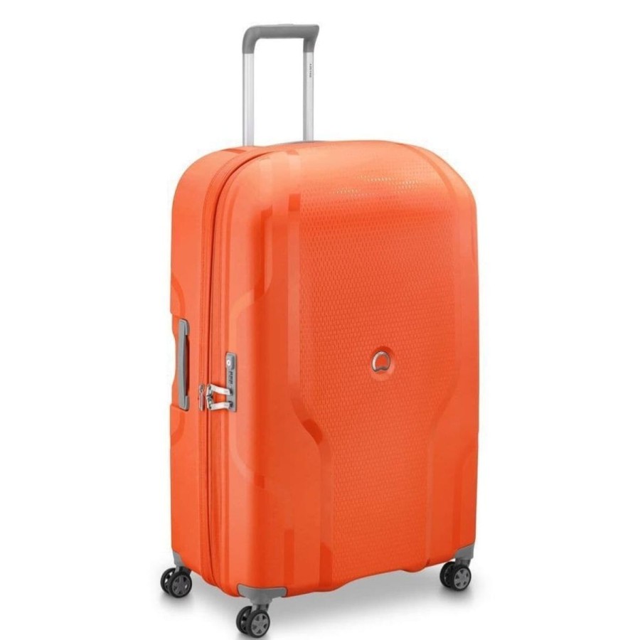 Luggage Delsey Luggage | Delsey Clavel 82Cm Large Hardsided Spinner Luggage - Tangerine