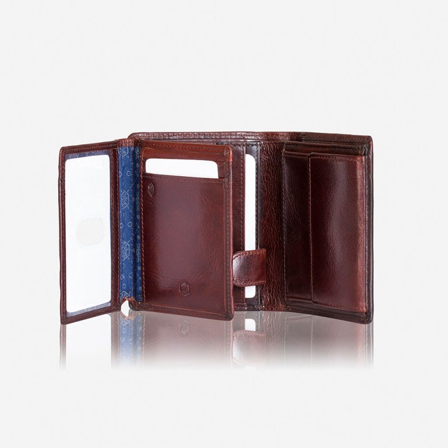 Wallets Jekyll & Hide | Jekyll & Hide Oxford Large Billfold Wallet With Id Window, Coffee