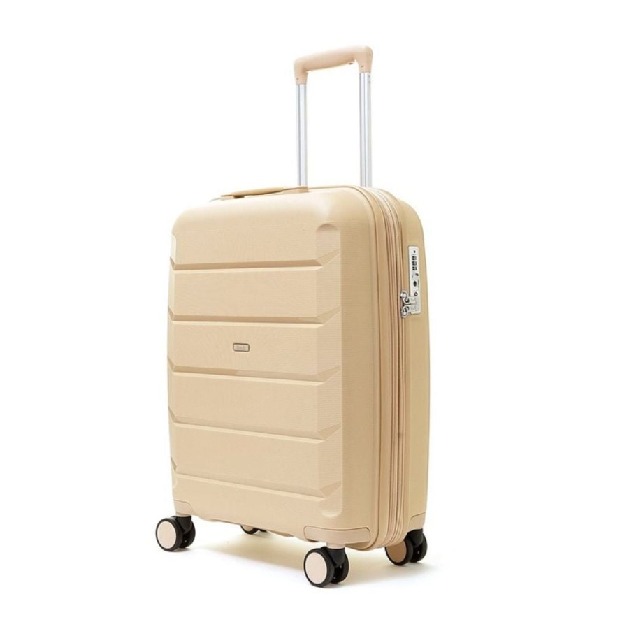 Luggage Rock Luggage | Rock Tulum 3 Piece Set Expander Hardsided Luggage - Beige