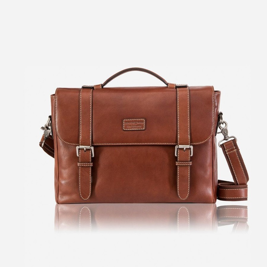 Backpacks & Bags Jekyll & Hide | Jekyll & Hide Montana Double Buckle Laptop Briefcase, Colt