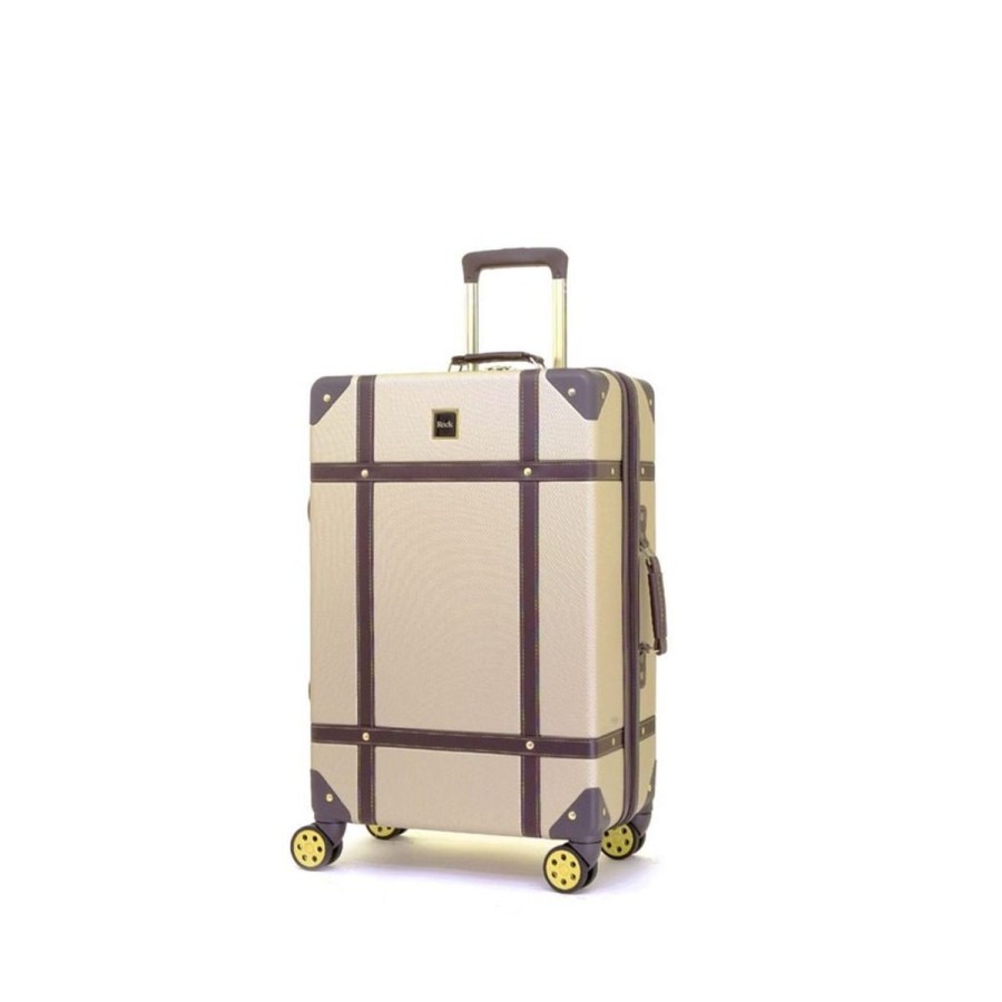 Luggage Rock Luggage | Rock Vintage 3 Piece Hardsided Luggage Set - Gold