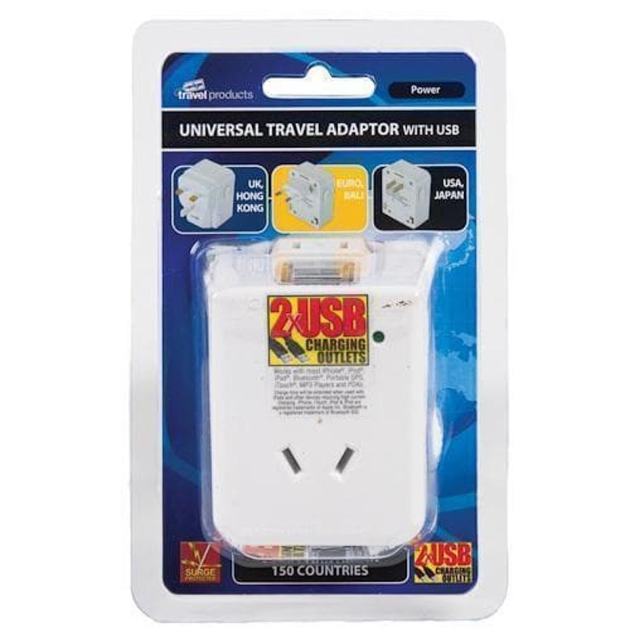 Accessories Jackson Travel Adaptors | Jackson Universal Travel Adaptor With 2 X Usb - Au To 150 Countries