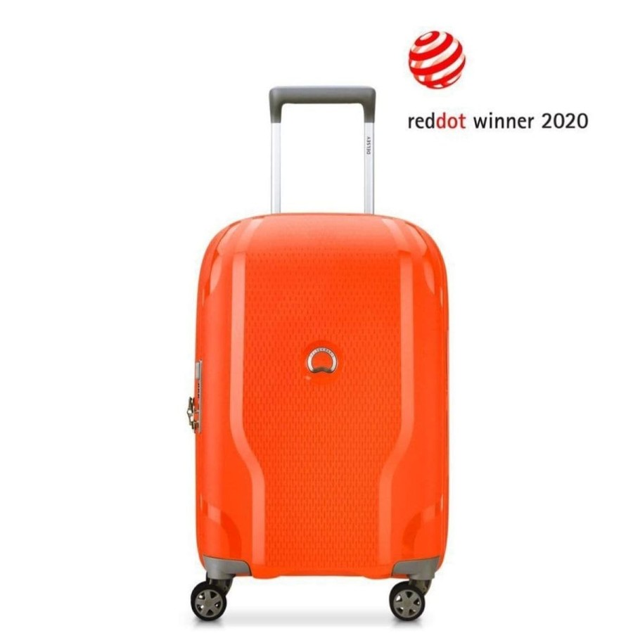 Luggage Delsey Luggage | Delsey Clavel 55Cm Carry On Luggage - Tangerine