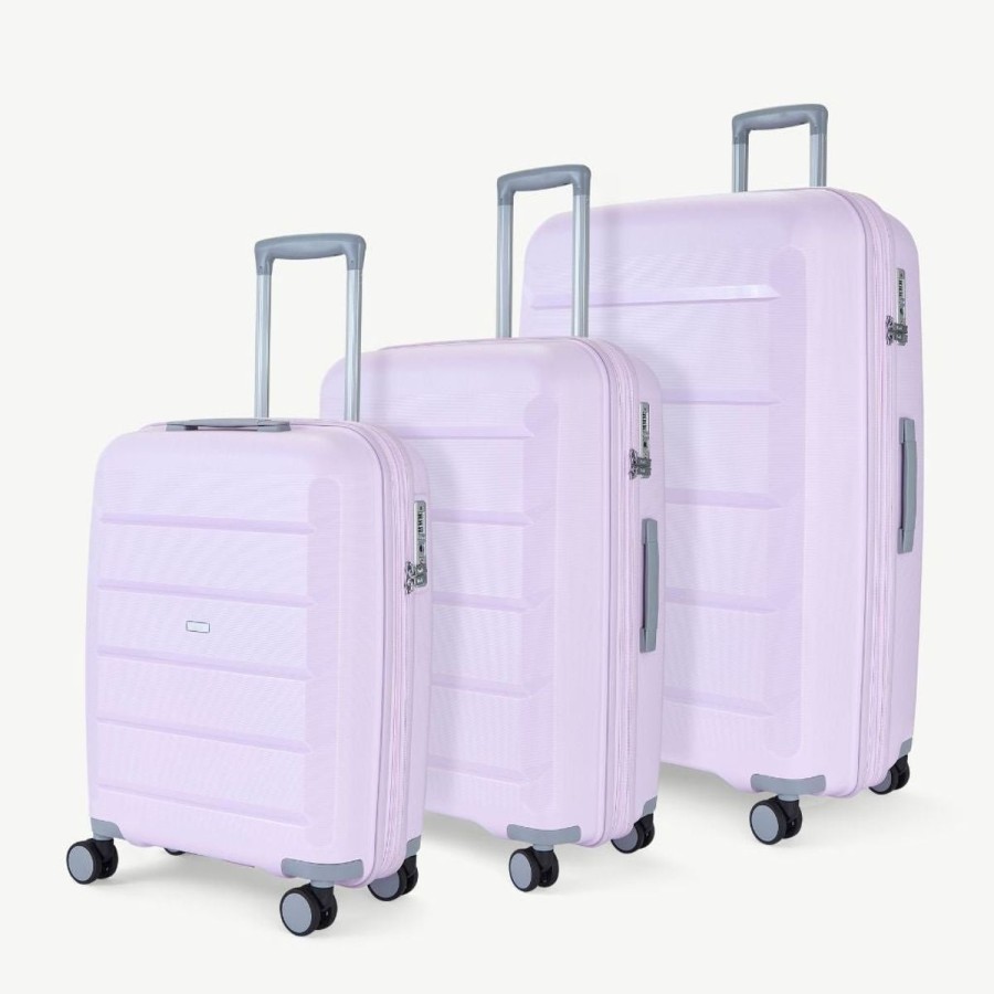 Luggage Rock Luggage | Rock Tulum 3 Piece Set Expander Hardsided Luggage - Lilac