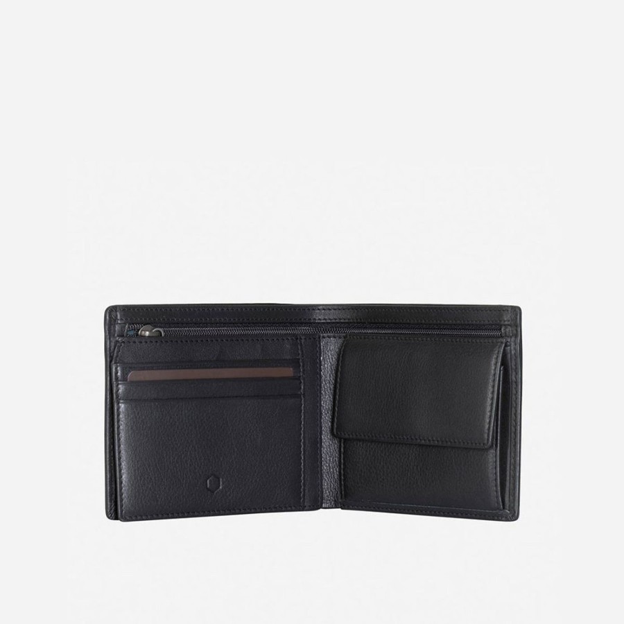 Wallets Jekyll & Hide | Jekyll & Hide Monaco Large Bifold Wallet With Coin, Black