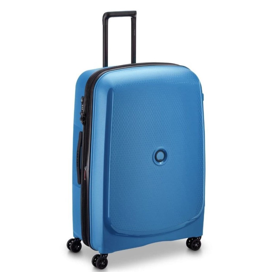 Luggage Delsey Luggage | Delsey Belmont Plus 76Cm Large Luggage Zinc Blue