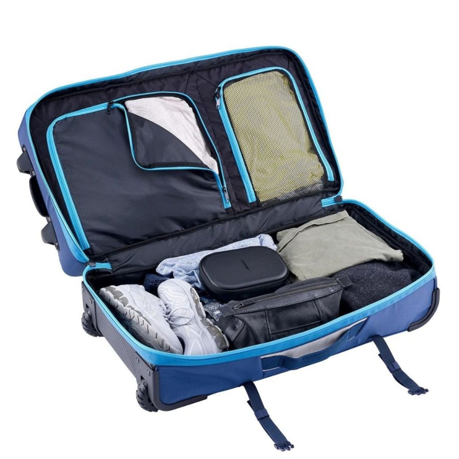 Luggage Caribee | Caribee Split Roller Wheeled Duffle Bag 100L - Sea Blue/Navy