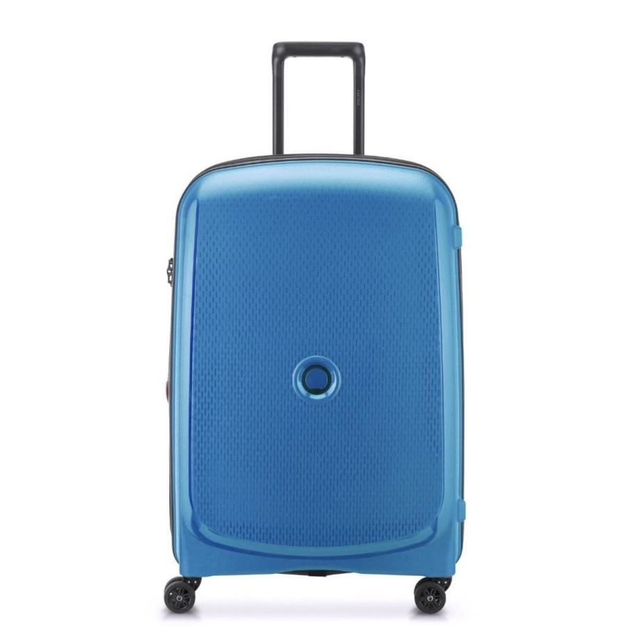 Luggage Delsey Luggage | Delsey Belmont Plus 71Cm Medium Luggage Zinc Blue