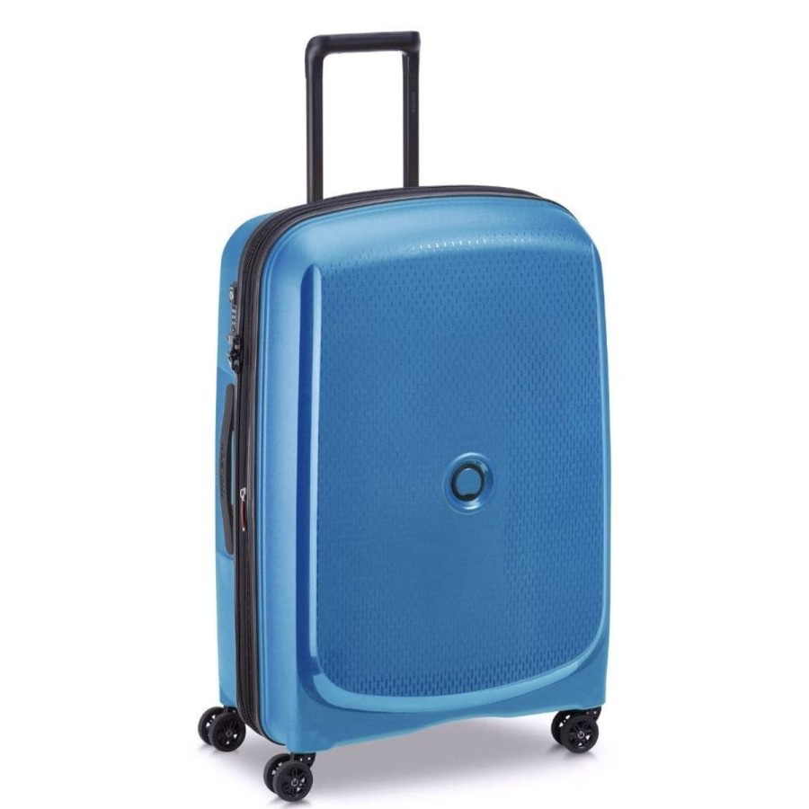 Luggage Delsey Luggage | Delsey Belmont Plus 71Cm Medium Luggage Zinc Blue