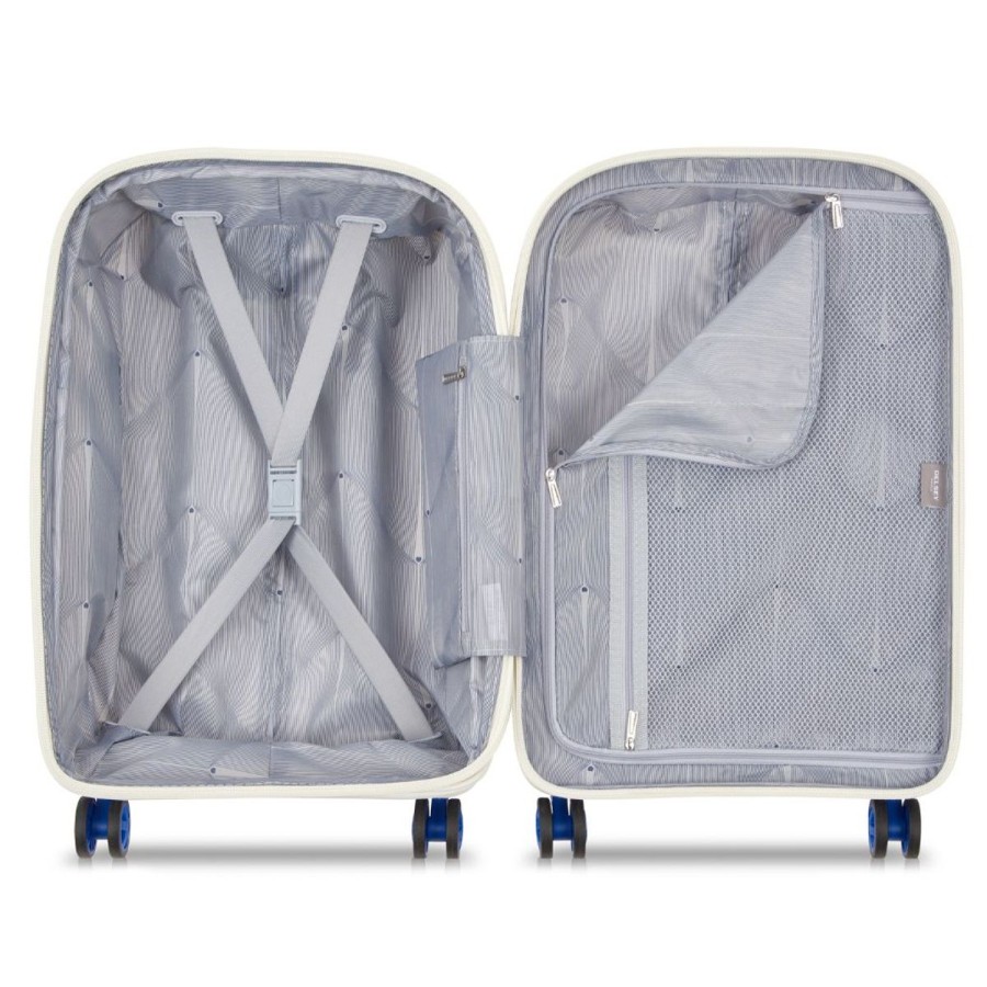 Luggage Delsey Luggage | Delsey Clavel 55Cm Carry On Luggage - White/Blue