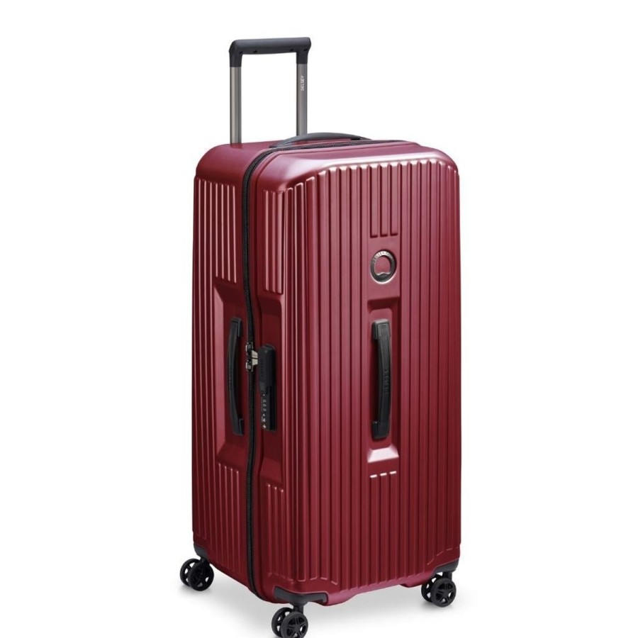 Luggage Delsey Luggage | Delsey Securitime Zip 80Cm Truck Suitcase - Red