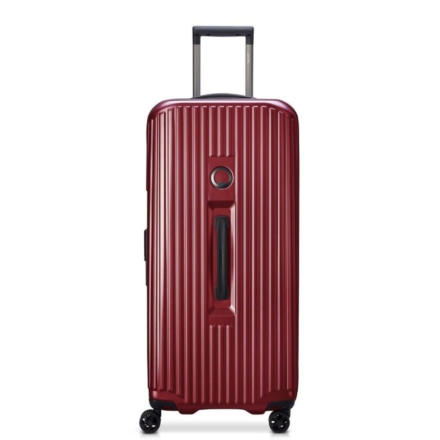 Luggage Delsey Luggage | Delsey Securitime Zip 80Cm Truck Suitcase - Red