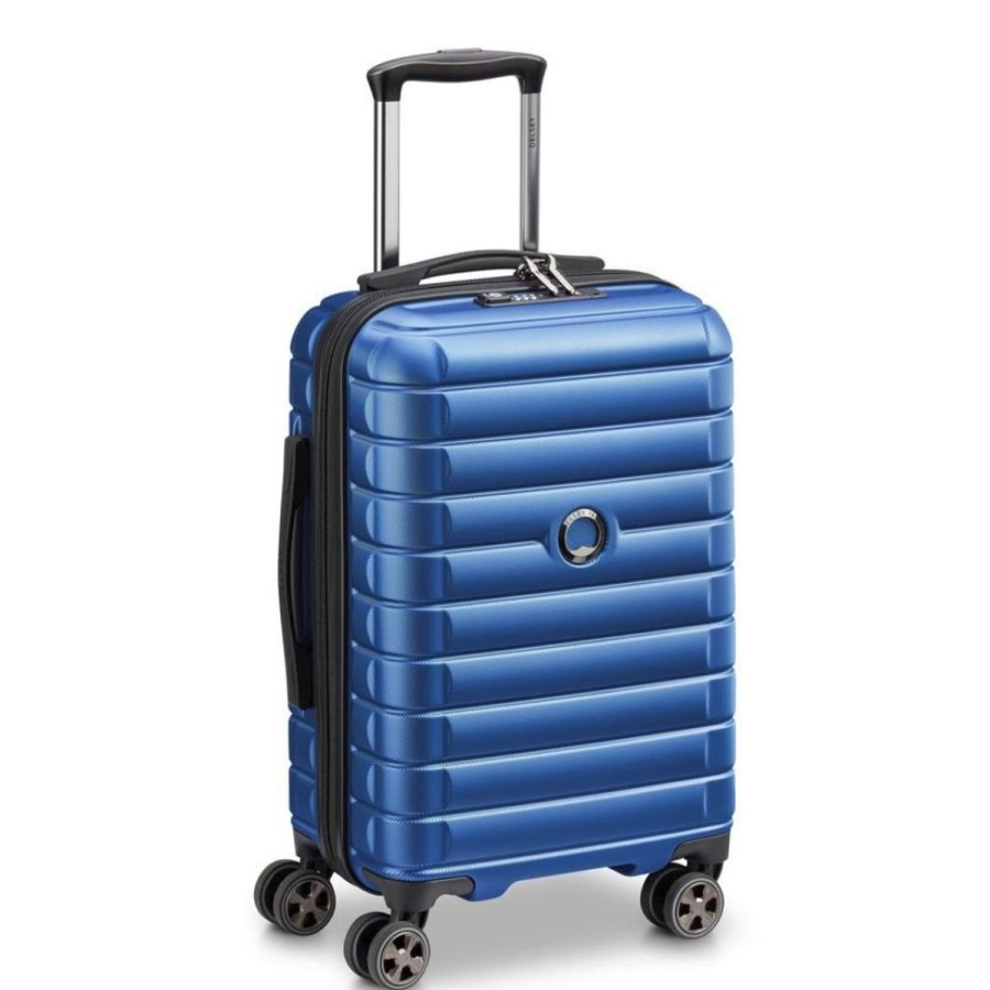 Luggage Delsey Luggage | Delsey Shadow 55Cm Expandable Carry On Luggage - Blue