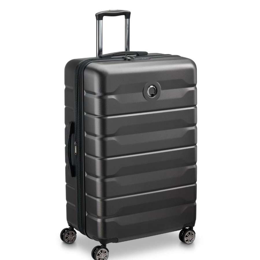 Luggage Delsey Luggage | Delsey Air Armour 78Cm Expandable Large Luggage - Black