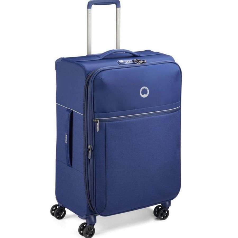 Luggage Delsey Luggage | Delsey Brochant 2.0 67Cm Medium Softsided Luggage Blue