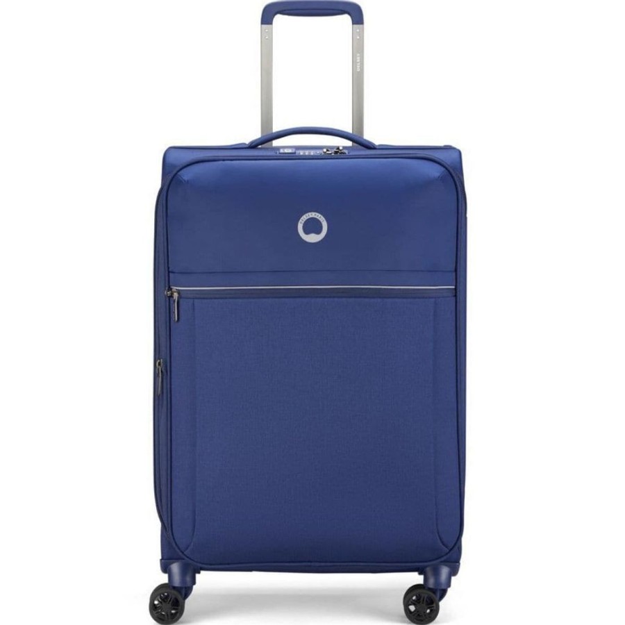 Luggage Delsey Luggage | Delsey Brochant 2.0 67Cm Medium Softsided Luggage Blue